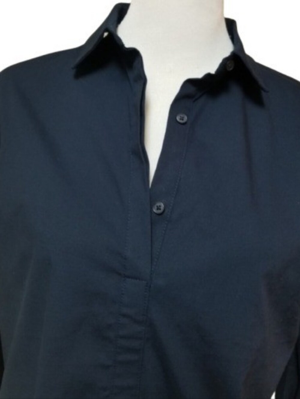 🆕️⬇️LAST ONE! Heyton Navy Button Front Dress With Tie Cuff - Picture 5 of 8